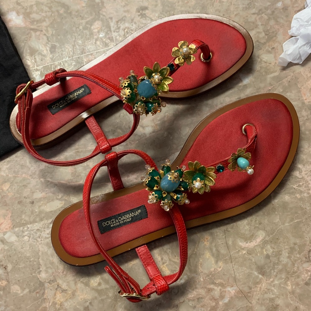 Crystal Embellished Sandals-Dolce & Gabbana